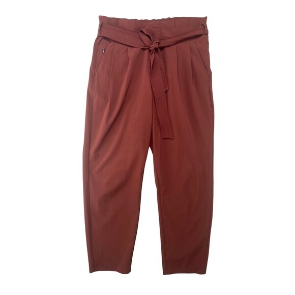 Athleta Skyline Pant II Reddish-Brown Tapered Fit With Tie Waist Size 6P - Picture 2 of 15